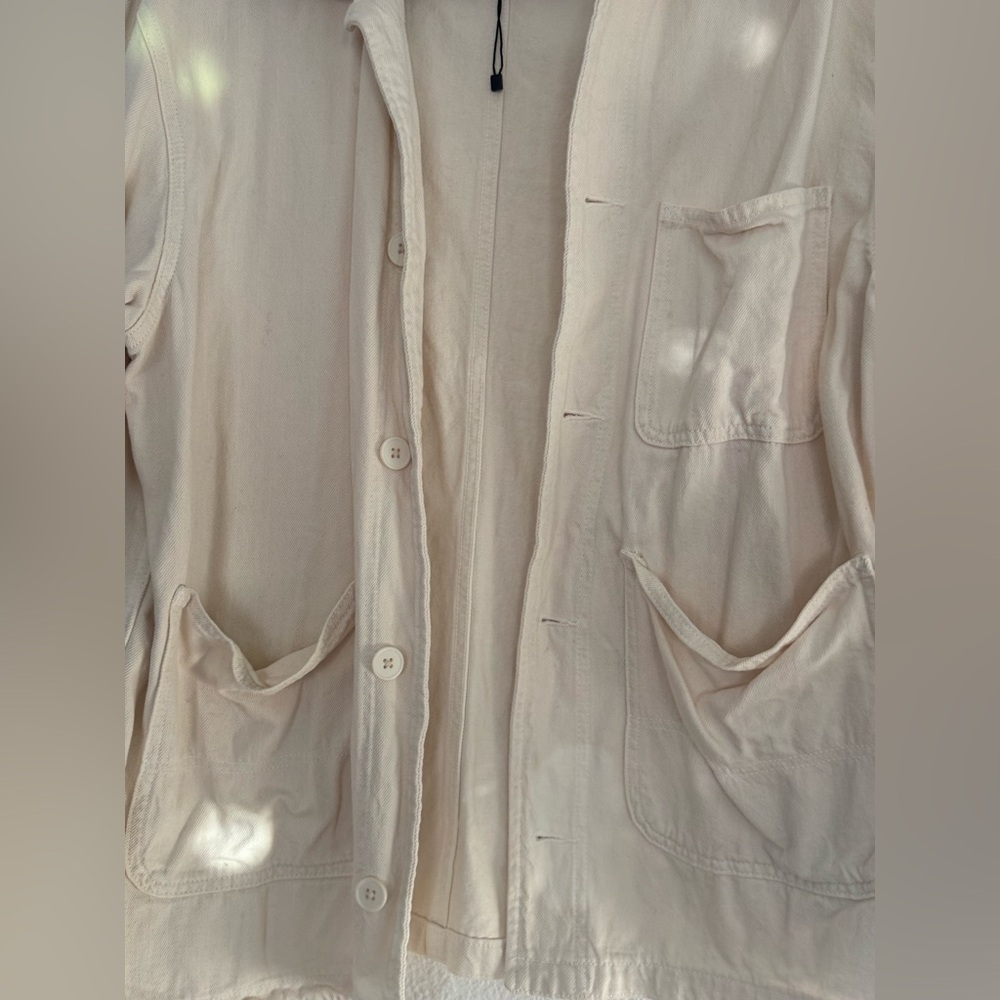 Cream Zara jacket with pockets, size L - Picture 2 of 3